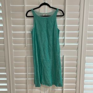 vineyard vines teal linen dress